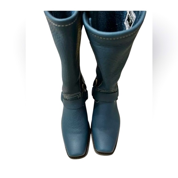 FRYE Rare Harness Teal Blue Boots Biker Motorcycle Moto Size 5.5 - Picture 3 of 12
